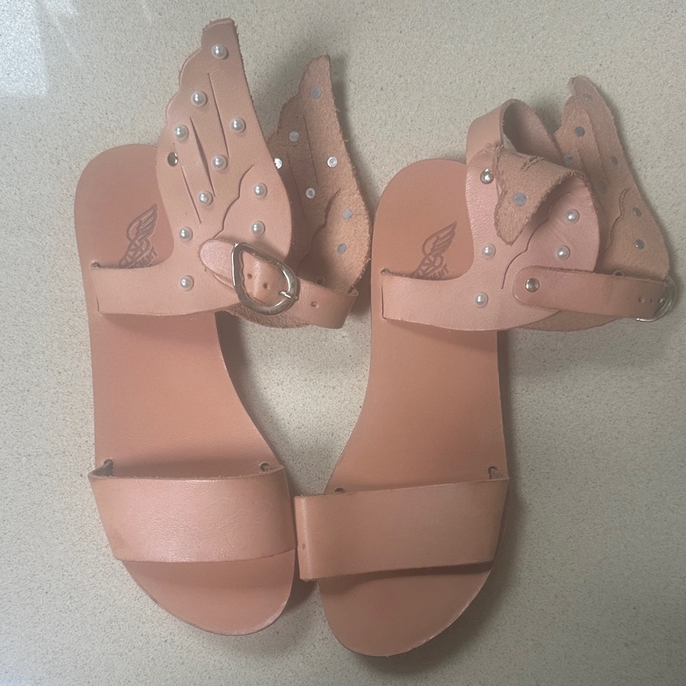 Ancient Greek Sandals Kids Tan Winged Sandals sz 33